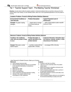 Tier 1 Classroom Intervention Meeting Agenda/Form