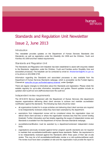 Standards and Regulation Unit Newsletter