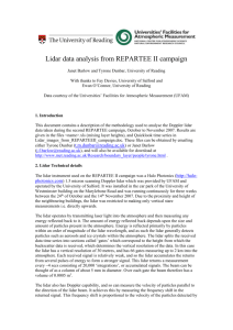 Lidar data from REPARTEE II campaign