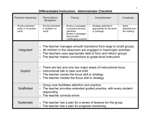 Differentiated Instruction: Administrator Checklist