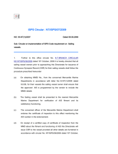 Circular on implementation of ISPS Circular on implementation of