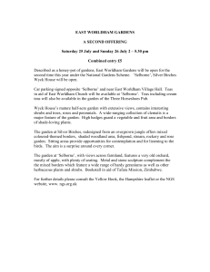EAST WORLDHAM GARDENS- press release for July 2015