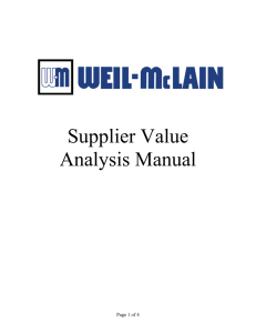 Supplier Value Analysis Program Manual - Weil