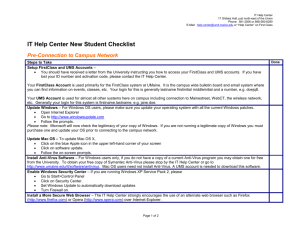 IT Help Center New Student Checklist