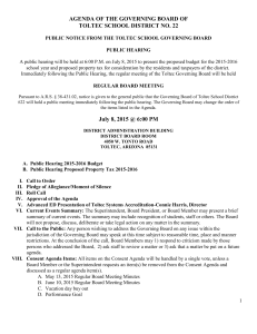 agenda july 8, 2015 - Toltec Elementary School