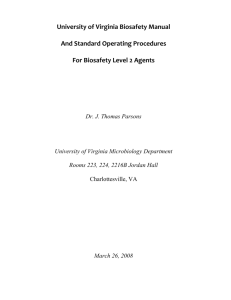 University of Virginia Biosafety Manual
