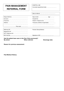 pain management referral form - Derby Hospitals NHS Foundation