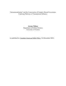 “Internationalization” and the Conservation of Canada`s Boreal