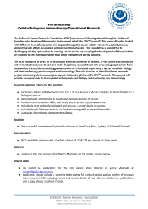 PhD Scholarship Cellular Biology and Immunotherapy/Translational