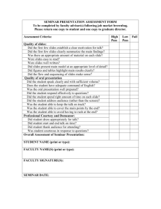 Seminar Assessment Form