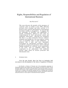 Rights, Responsibilities and Regulation of International Business