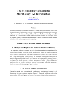 The Methodology of Morphology