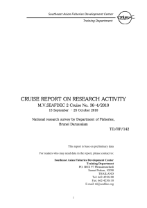 Cruise Report of Research Activity