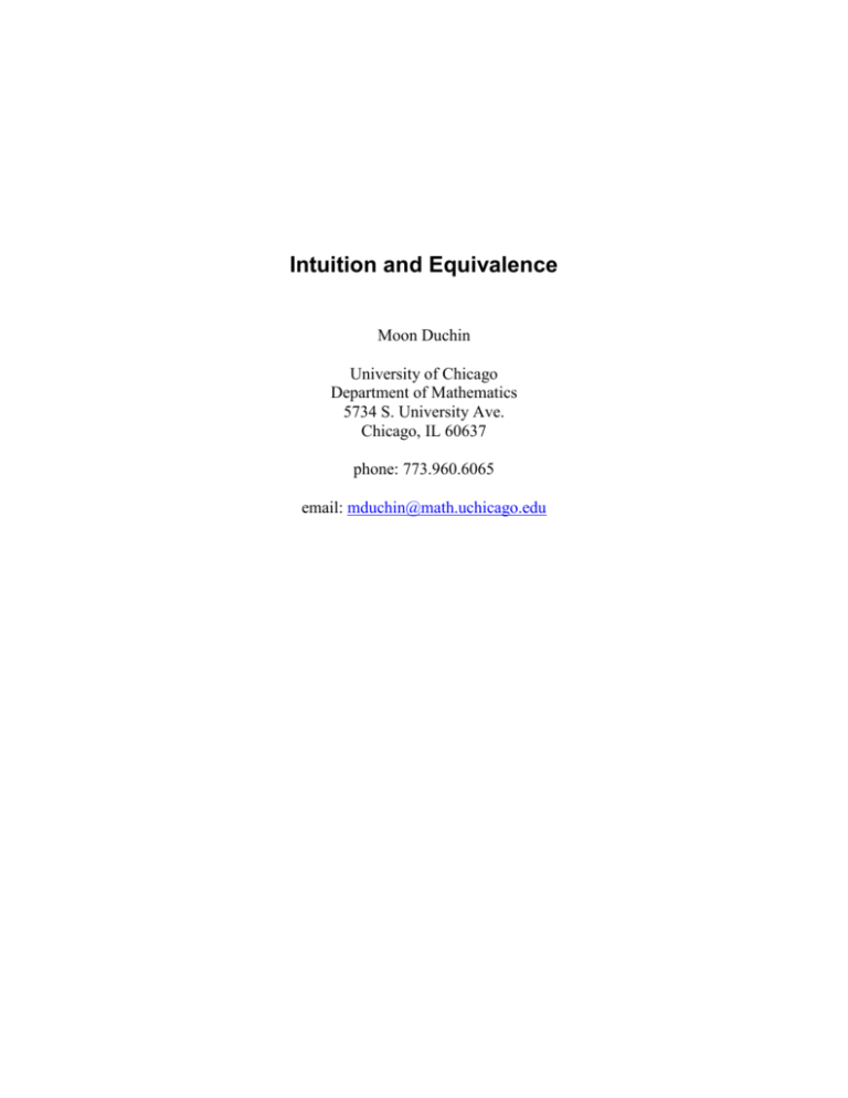 Intuition and Equivalence