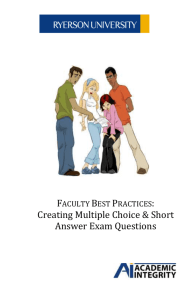 Creating Multiple Choice & Short Answer Exam Questions