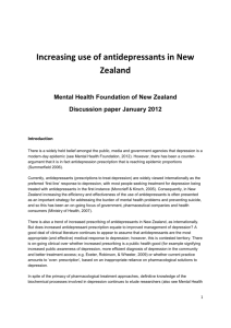Antidepressant Use Discussion Paper