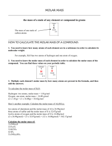 how to calculate the molar mass of a compound