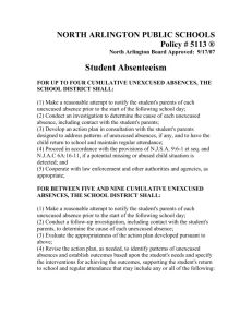 NORTH ARLINGTON PUBLIC SCHOOLS Policy # 5113 ® North