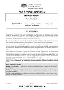 GMP Audit Report - Australian Pesticides and Veterinary Medicines