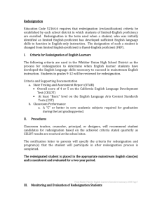 I. Criteria for Redesignation of English Learners