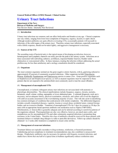 General Medical Officer (GMO) Manual: Urinary Tract Infections