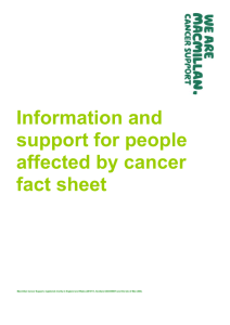 Information and support for people affected by cancer fact sheet