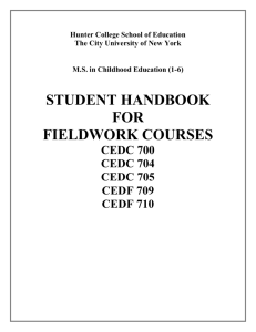 FIELD EXPERIENCE GUIDE - Hunter College