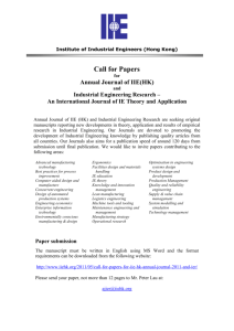 Call for Papers - Institute of Industrial Engineer Online