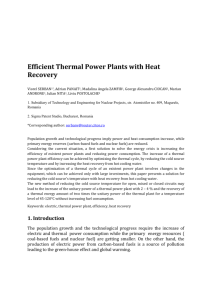 Efficient thermal power plants with heat recovery