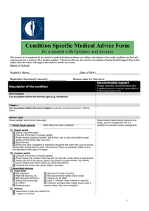 Condition Specific Medical Advice Form – Epilepsy / Seizures