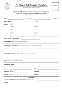 Application Form For Fellowship/Associate Fellowship