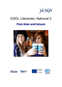 ESOL Literacies: Free time and leisure