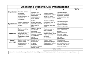 Assessing Students Oral Presentations