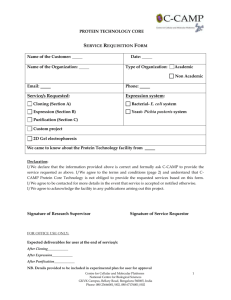 Service Requisition form - C-CAMP