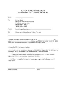 tuition payment agreement - Missoula County Public Schools