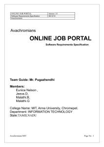 ONLINE JOB PORTAL Version 1.0 Software Requirements