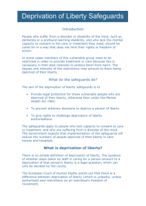 Deprivation of Liberty Safeguards information sheet
