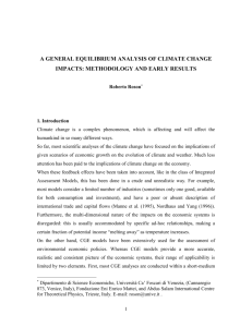 A GENERAL EQUILIBRIUM ANALYSIS OF CLIMATE CHANGE