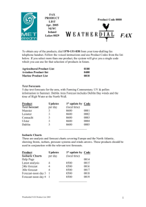 Weatherdial Fax PRODUCT LIST