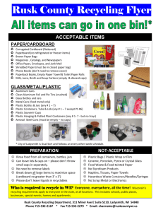 Rusk County Recycling Flyer