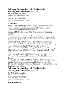 Software Engineering Lab (R&D), India Samsung India Electronics