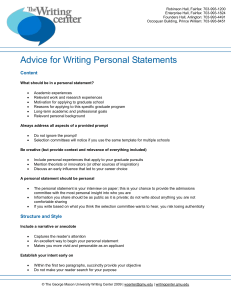 Tips for Writing a Personal Statement, George