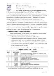 UTG Computer Science (CPS) Major and Minor Description