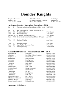 2010 4th Quarter - Knights of Columbus Council 1183 Boulder