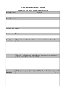 Nomination template for taxa
