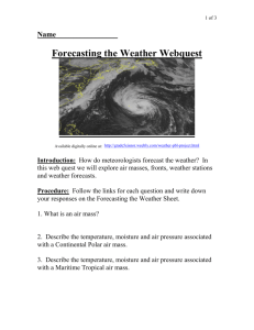 Forecasting the Weather Webquest