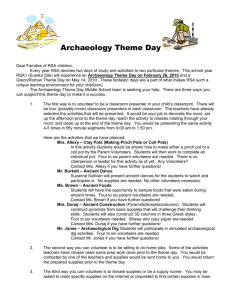 Archaeology Theme Day - Redding School of the Arts