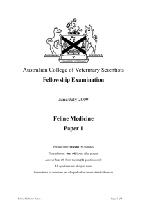 Feline Medicine - Australian College of Veterinary Scientists