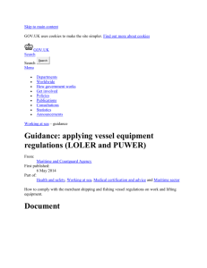 Guidance: applying vessel equipment regulations (LOLER and