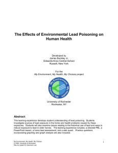 The Effects of Environmental Lead Poisoning on Human Health